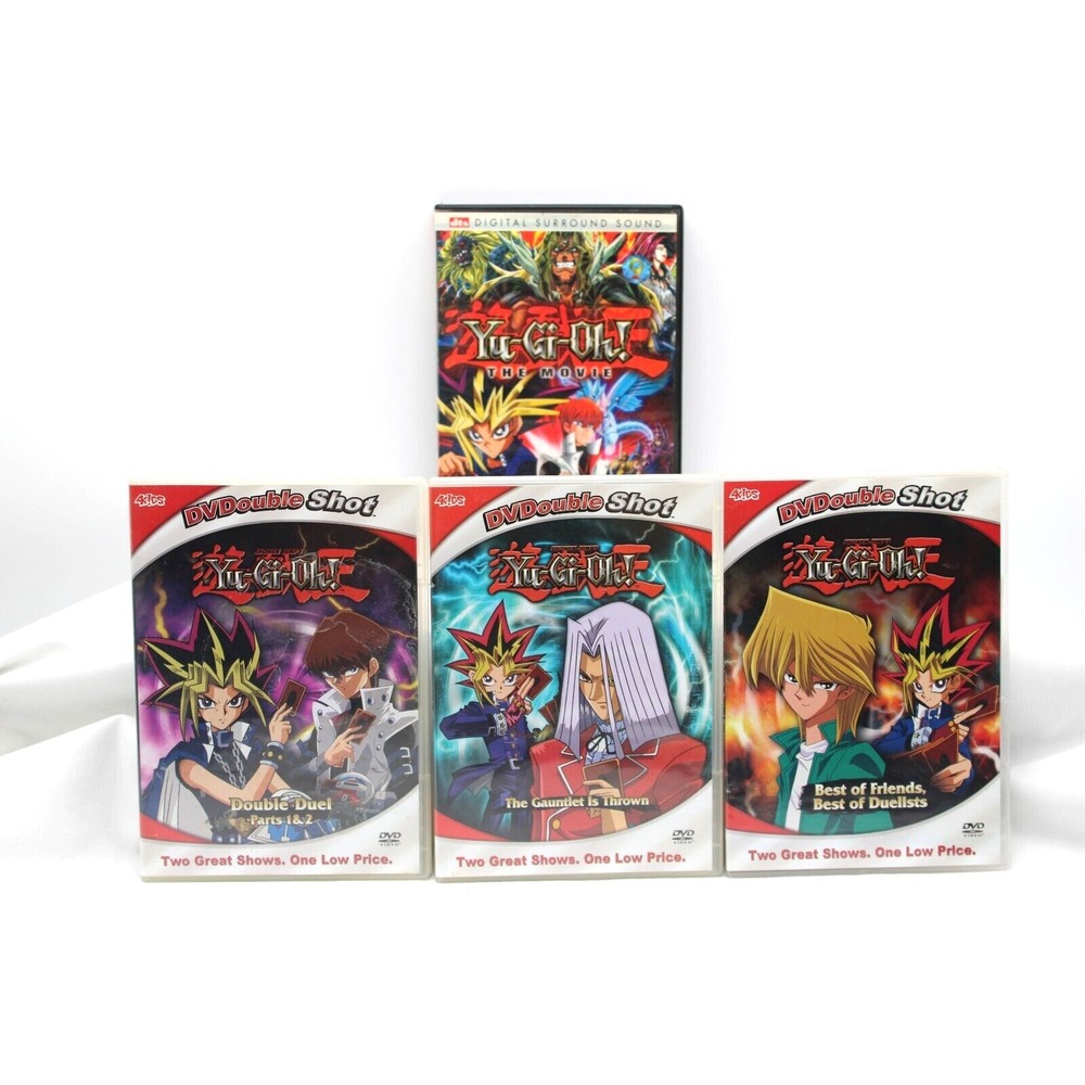 Yu-Gi-Oh! DVD Lot of 4; - 3 DVDouble Shot DVDs, Yu-Gi-Oh The Movie, with cases